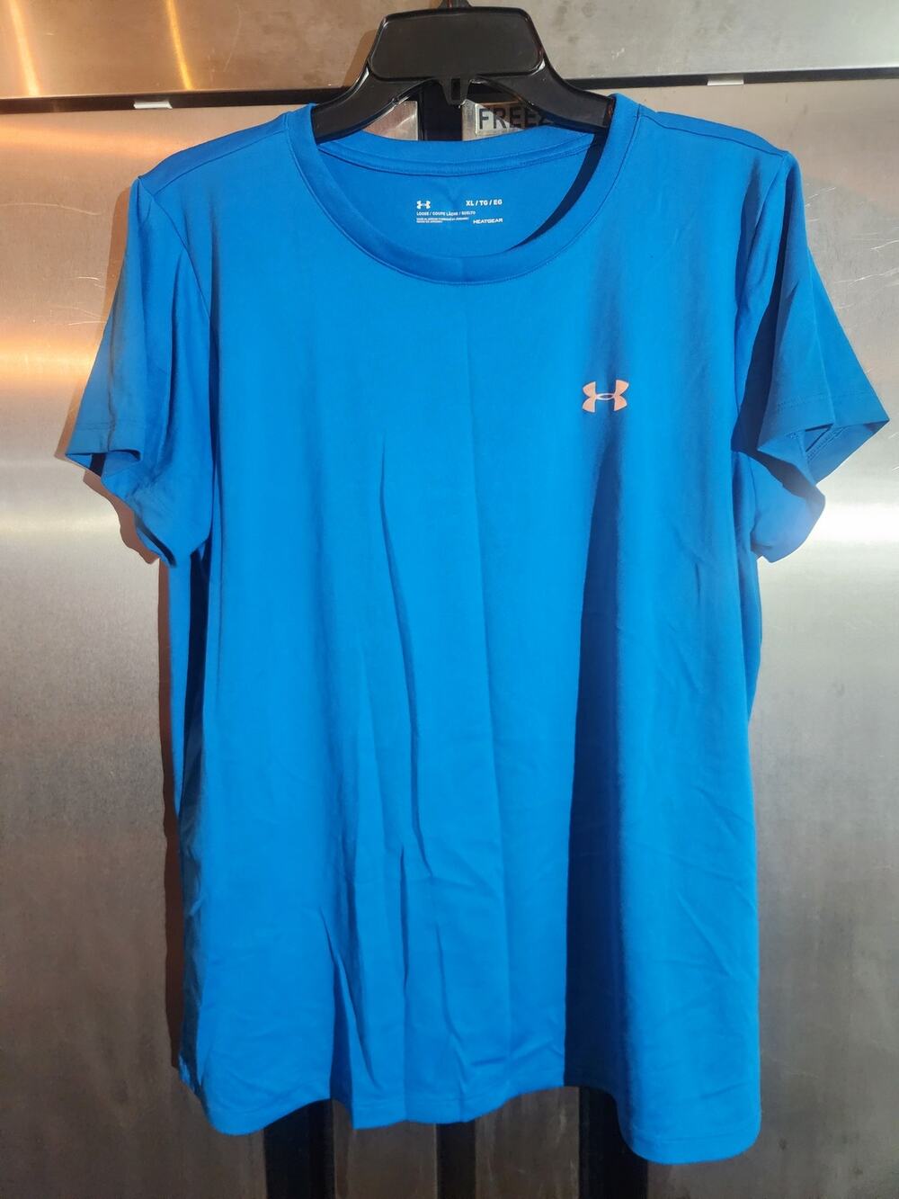 Under Armour HeatGear Loose Fit Crew Neck T-Shirt Bright Blue Size XL